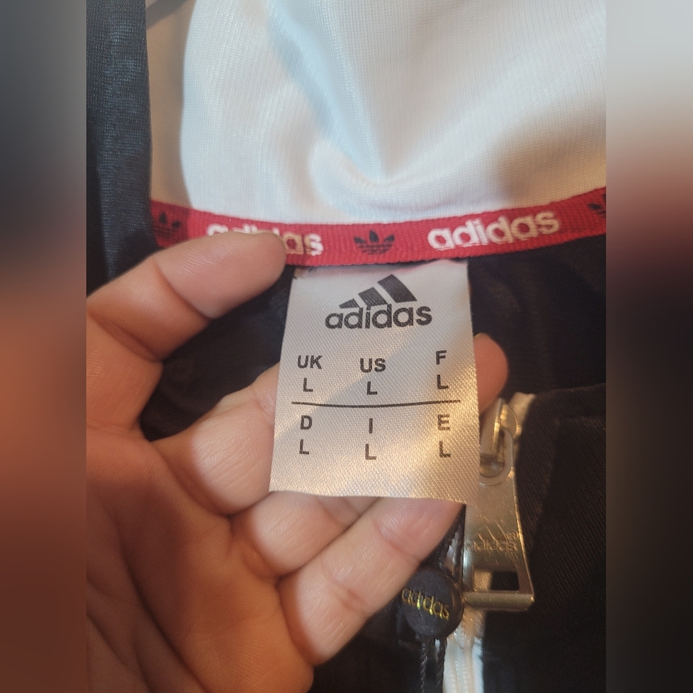 Adidas Black Track Jacket with White Stripes. - Picture 7 of 12